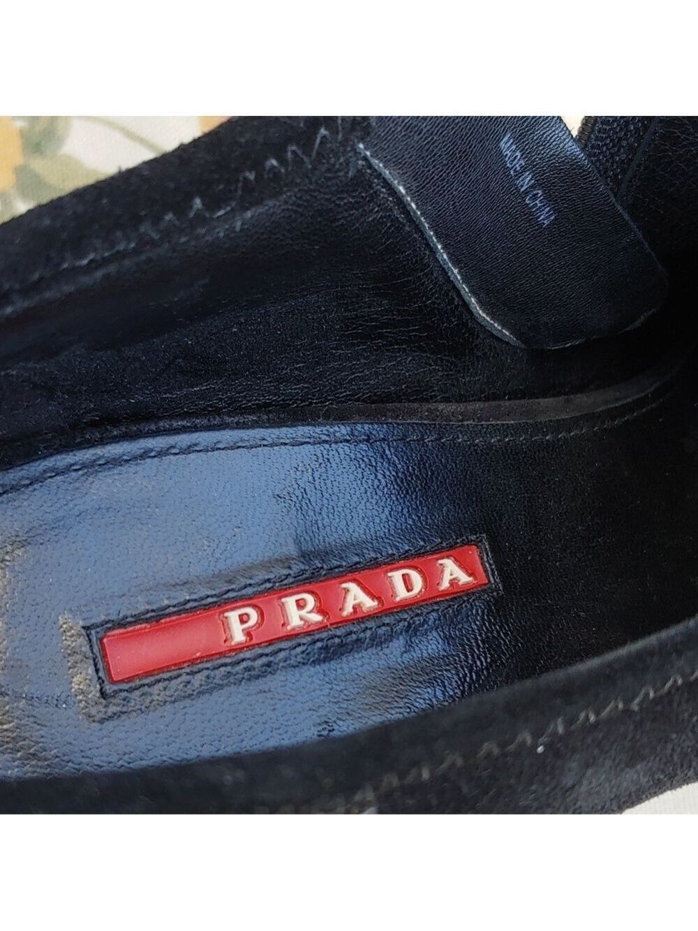 PRADA Black Suede Block Heel Ankle Booties Women's Size US 9 EURO 40 - Picture 9 of 17